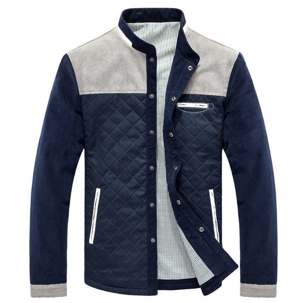 Spring Autumn Solid Patchwork Slim Fit jacket