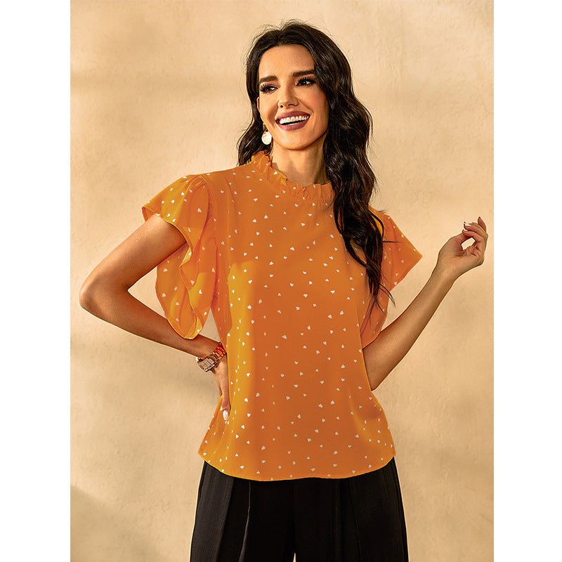 Polka Dot Short-sleeved Top T-shirt