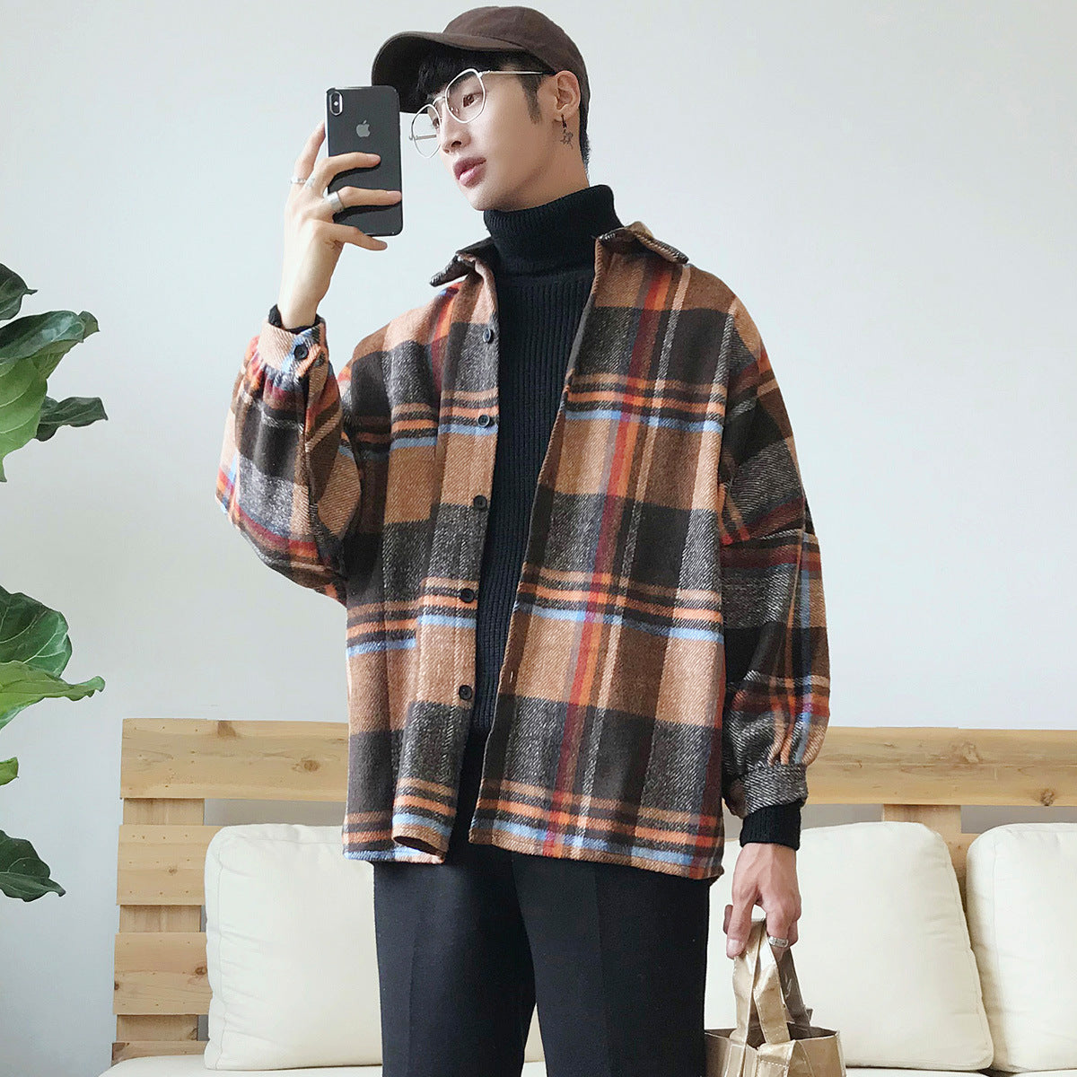 Hong Kong Style Plaid Shirt men