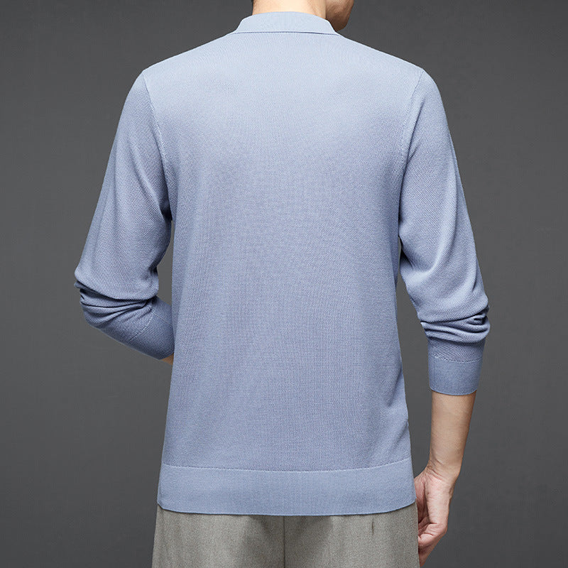 Men's Long Sleeve Mulberry Silk T-shirt