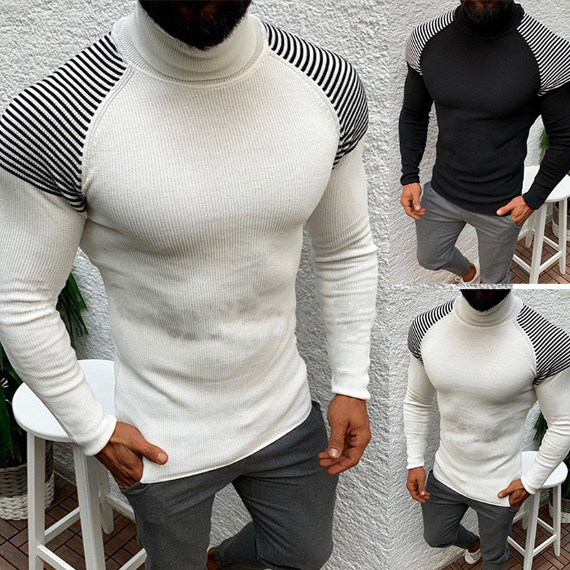 Men's long sleeve pullover turtleneck sweater