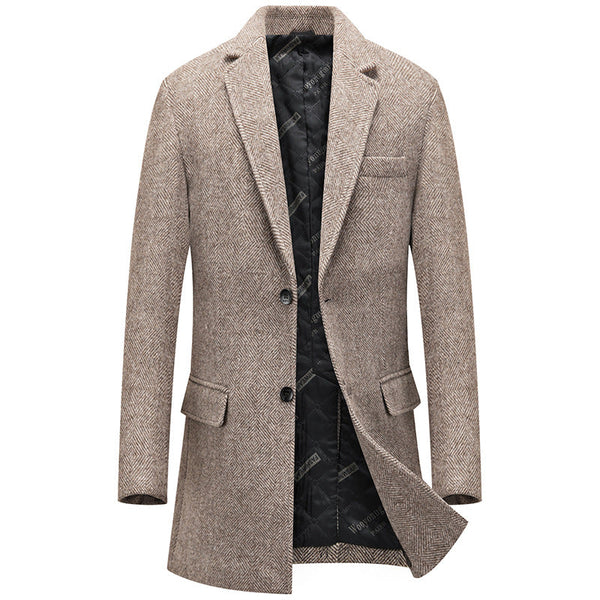 Men's Mid length woolen trench coat