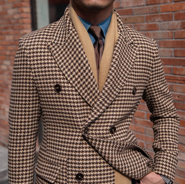 Holmes Vintage Houndstooth Double Breasted Coat