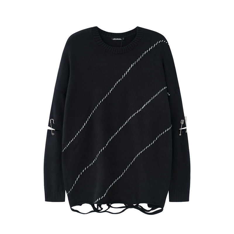 Round neck couple sweater men