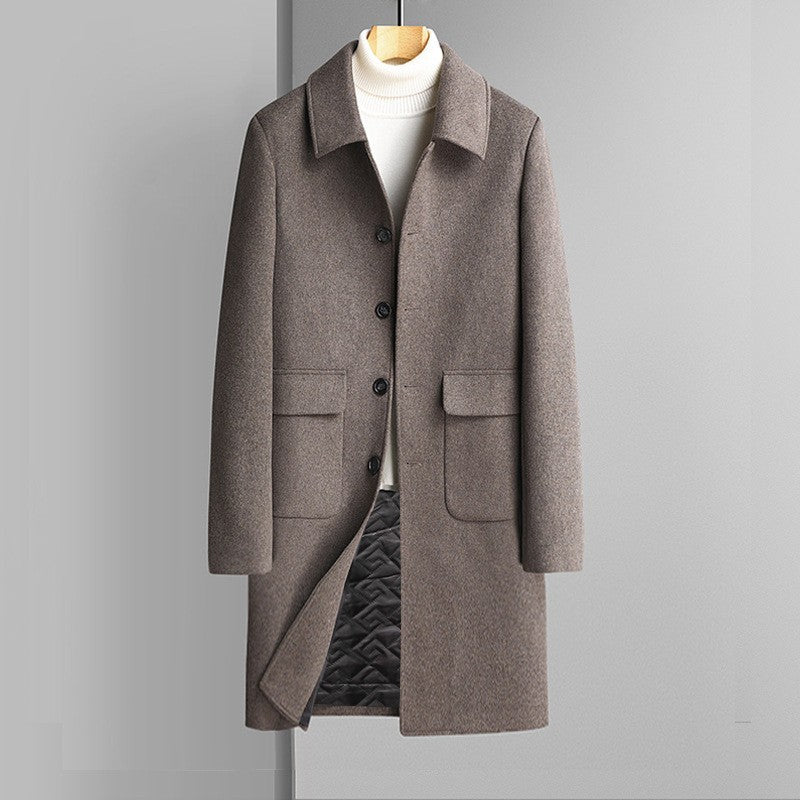 Abrigo de lana de terciopelo grueso de invierno casual de lana