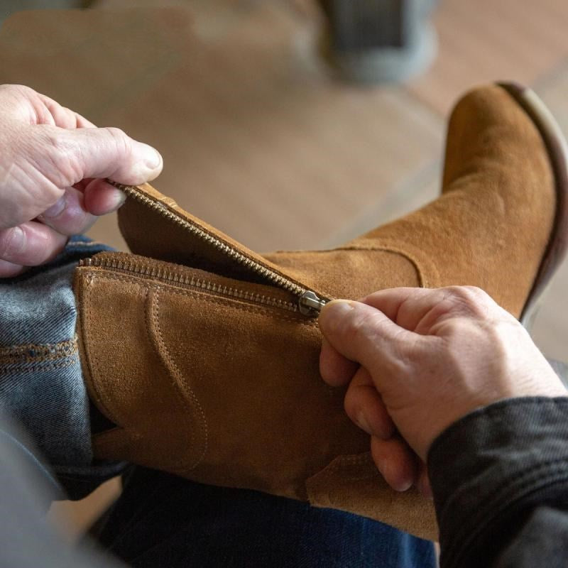 Low-Heel Suede Side Zipper Low-Top Men's Boots