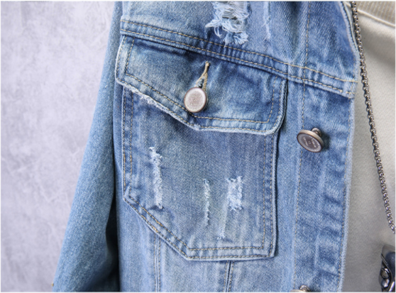 Casual ripped denim jacket