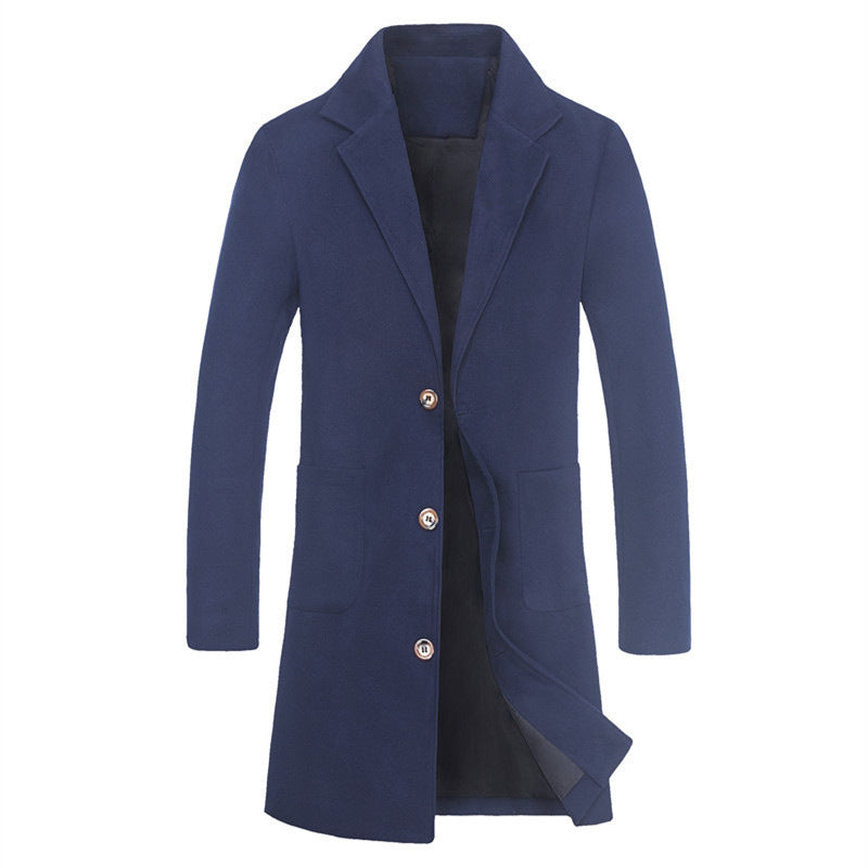 Casual Fashion Solid Color Mid-length Single-breasted trench coat