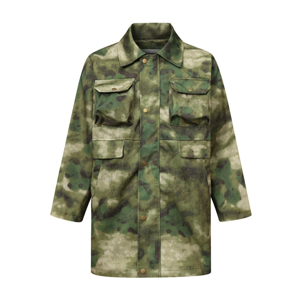 Tactical Camouflage Military Coat Men's European And American Loose Mid-length Jacket