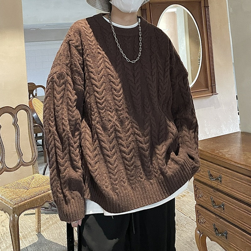 Men's Crewneck Solid Color Knitwear Sweater