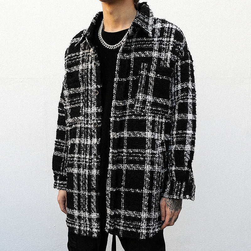 Plaid Padded Woolen Shirt Jacket