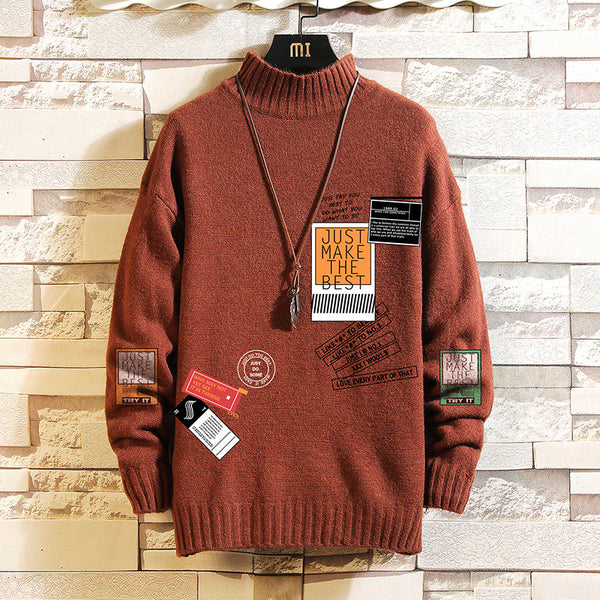 Crew Neck Men's Loose Winter Thickened Sweater