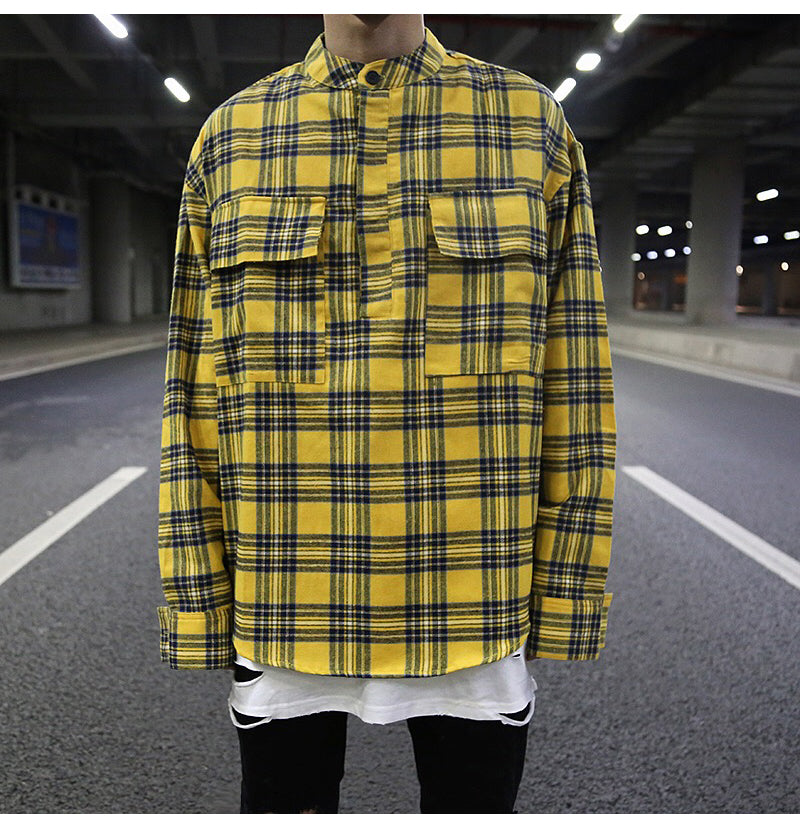 Loose versatile checks shirt