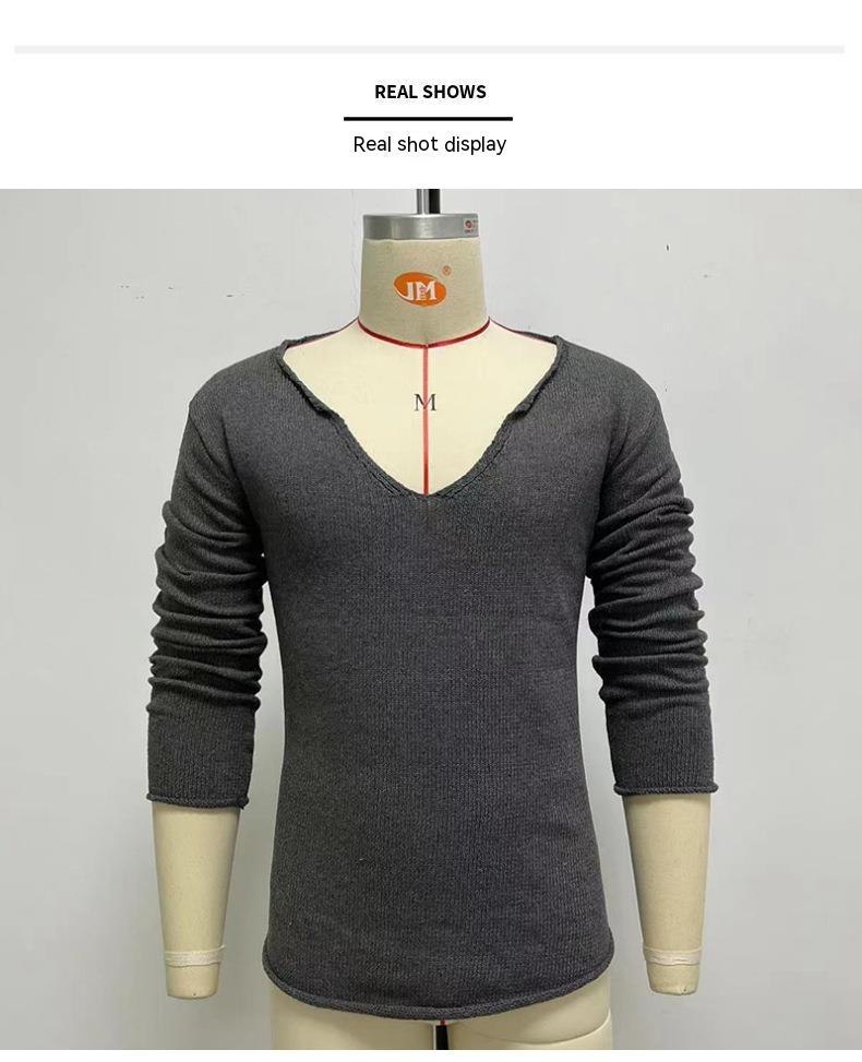 Pullover Sweater V-neck Woolen Thin Bottoming Shirt