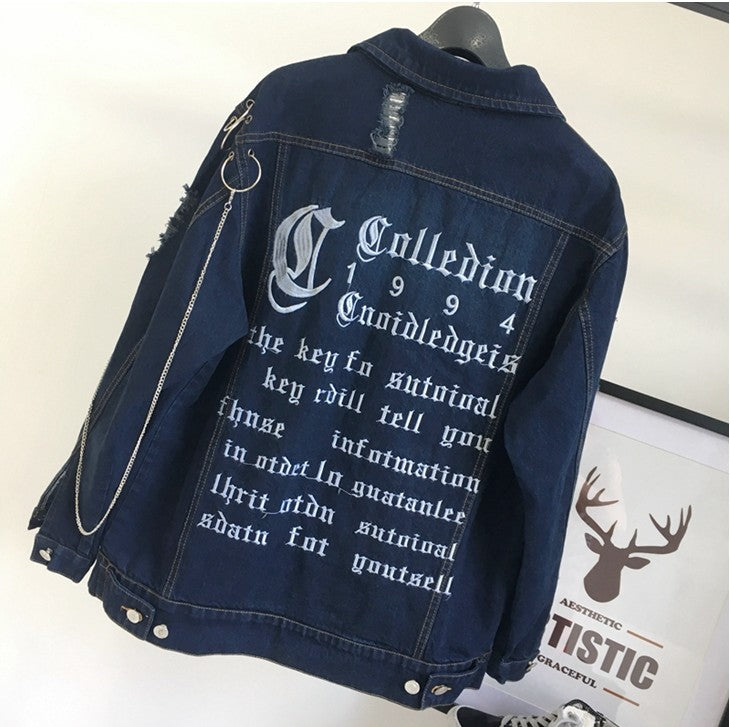 EMBROIDERY DENIM JACKET MEN