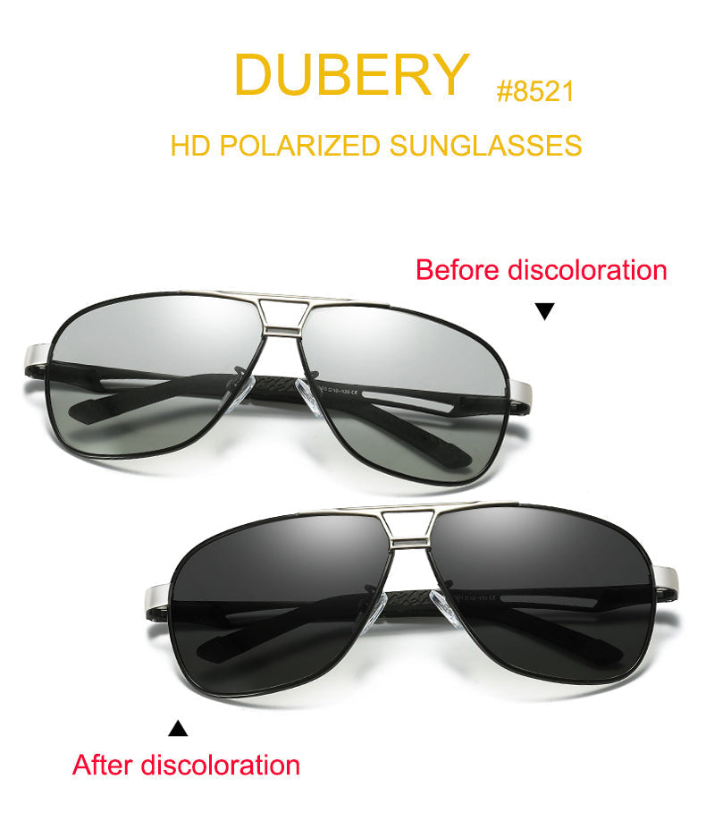 Color-changing polarized sunglasses