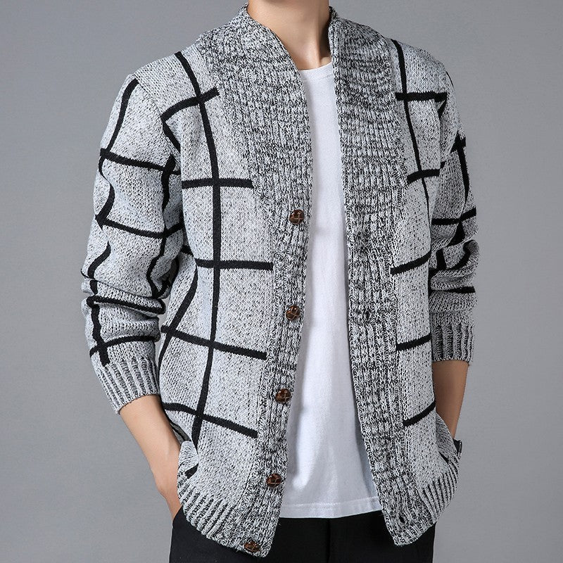 Men's Plaid Cardigan sweater