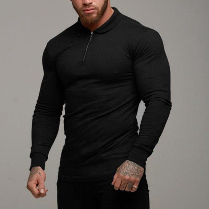 Men Long sleeve chain Polo Shirt