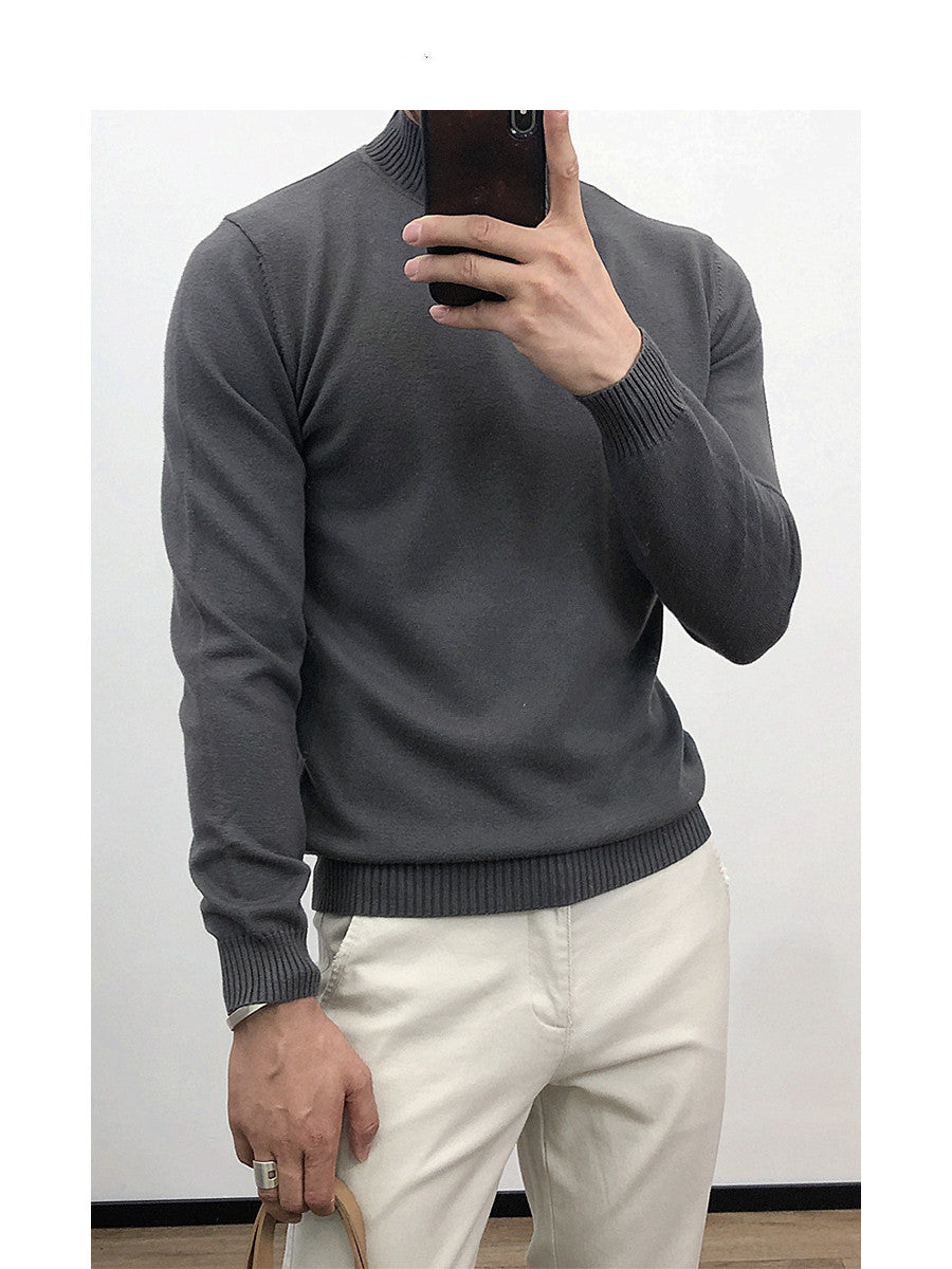 Men Thin Round Neck Bottoming Sweater