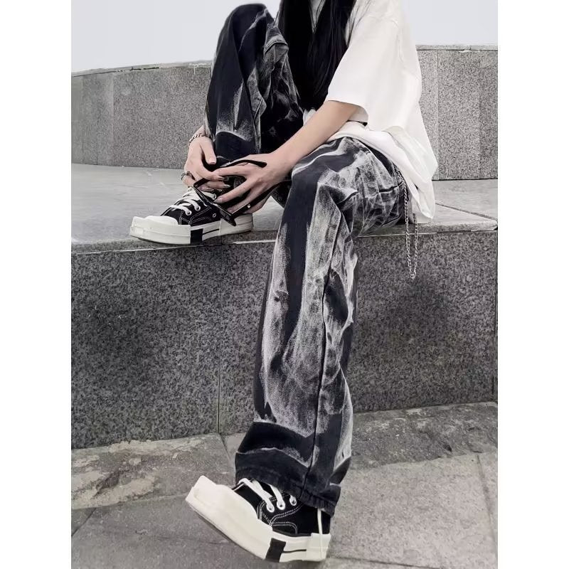 Unisex Retro Tie-dyed Jeans