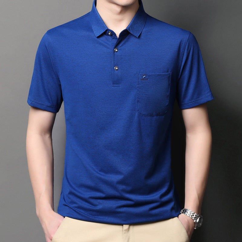 Short-sleeved Solid Color Polo T-shirt