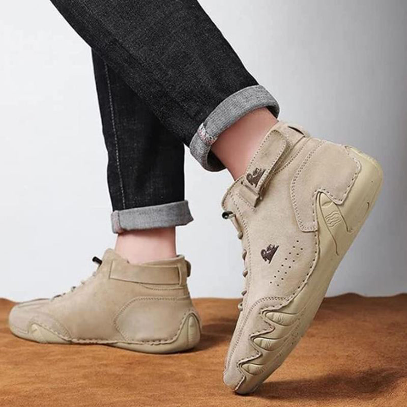 Men Ankle Boots Autumn Winter Suede Velcro Lace-up Sneakers