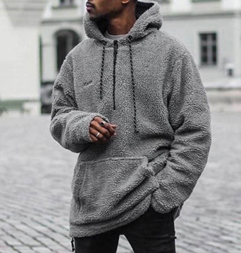 Men's Plus Velvet Thick Hooded Sweater