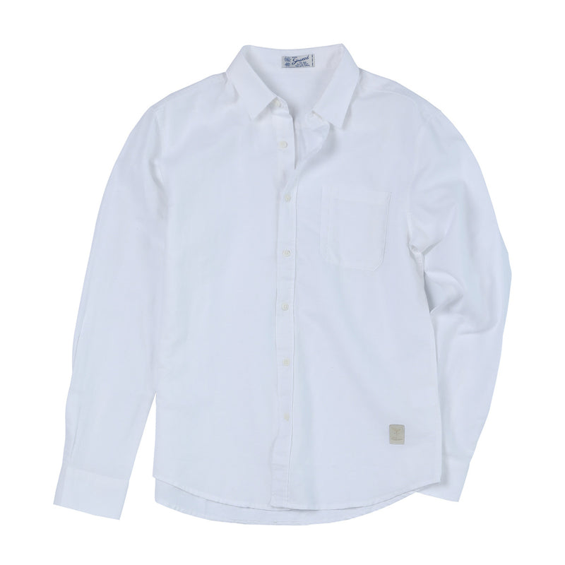 Long-sleeved cotton and linen shirts for men