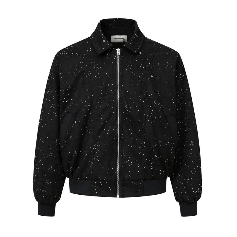 Split Stitching Hot Drilling Starry Jacket