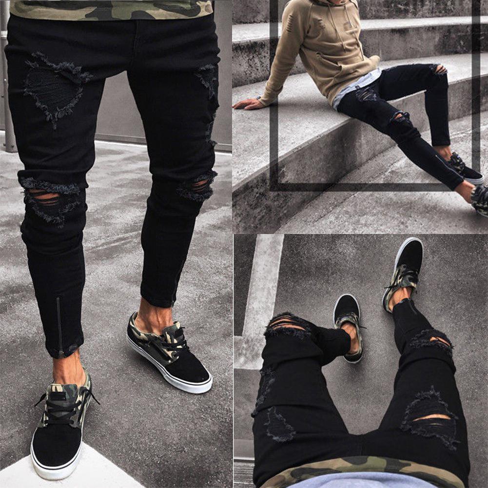 black distressed jeans for men