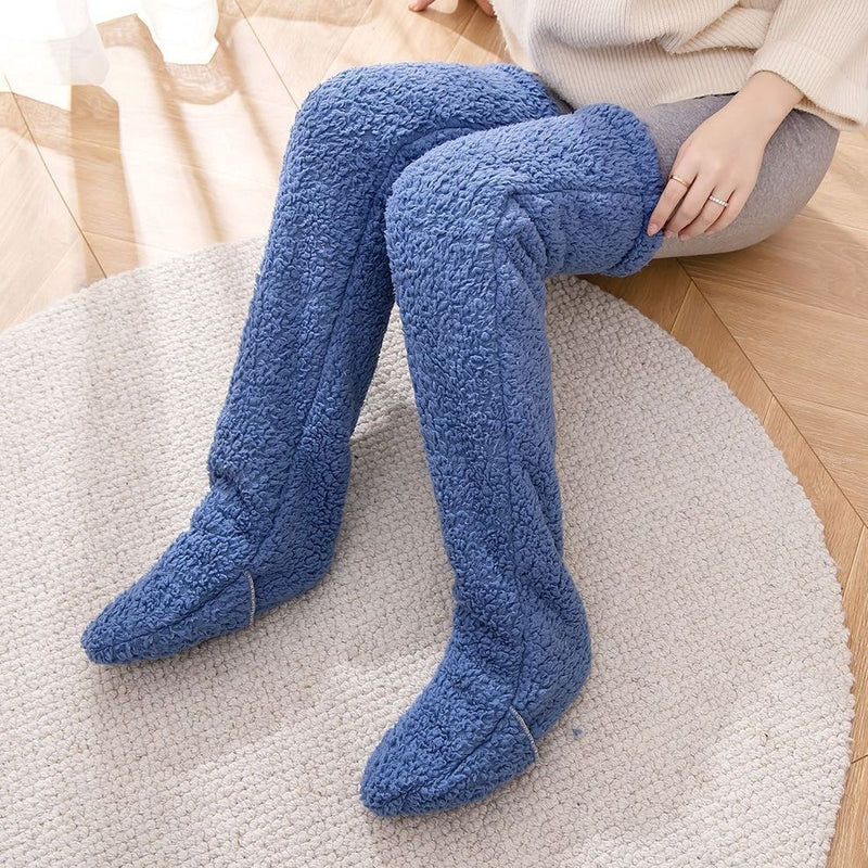 Over Knee High Fuzzy Long Socks Winter Warm Cold Leg Knee Joint Cold-proof Stockings