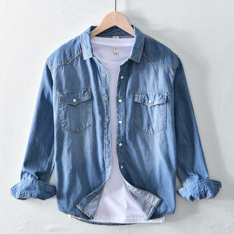 Men's Long-sleeved Denim Shirt