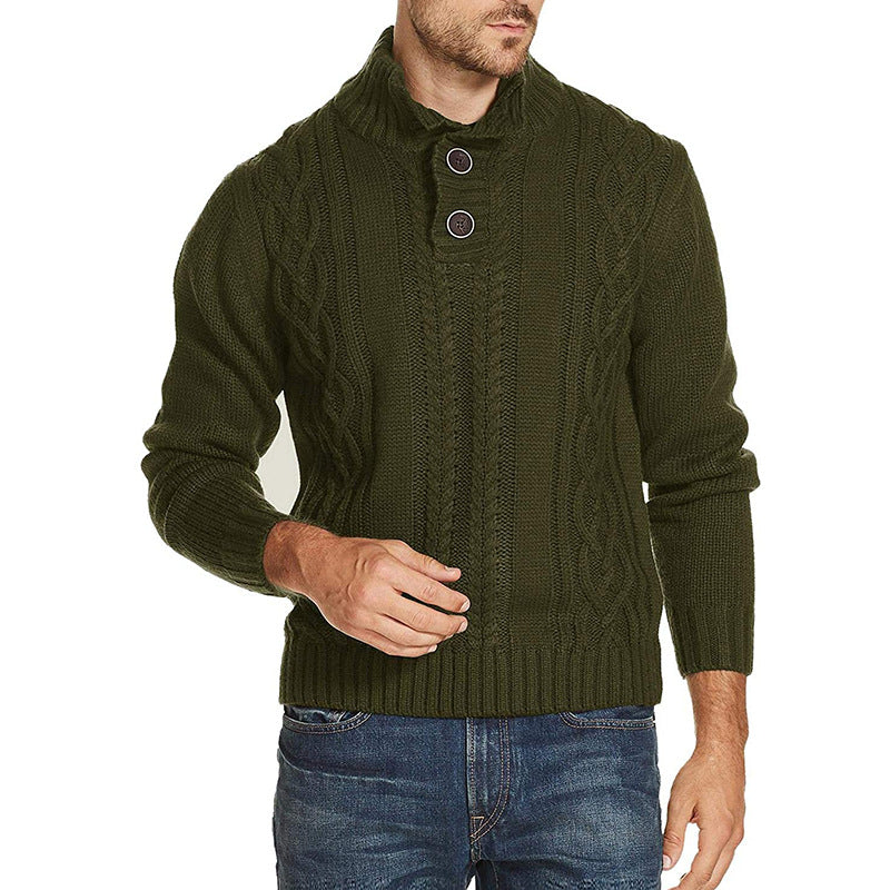 Men's Solid Color Long-sleeved Sweater