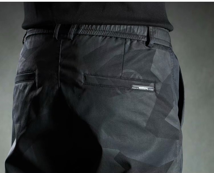 Camouflage Casual Slim-fit Elastic Waist Bungee pants