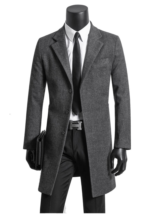 Men's Woolen Trench Coat