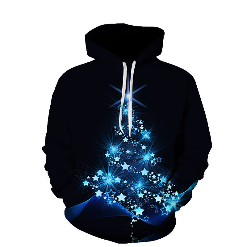 Christmas Digital Printed Hooded Sweater for men and women