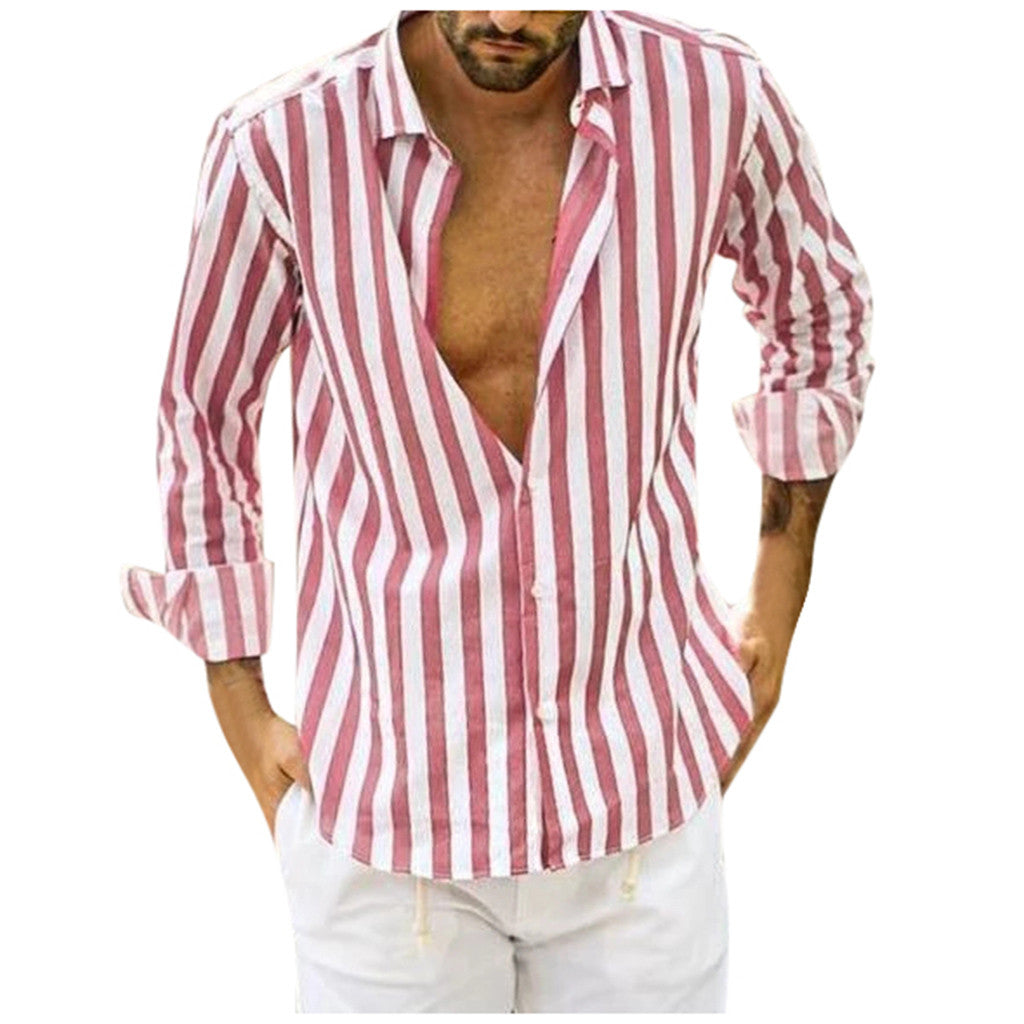 Men's long sleeve striped shirt