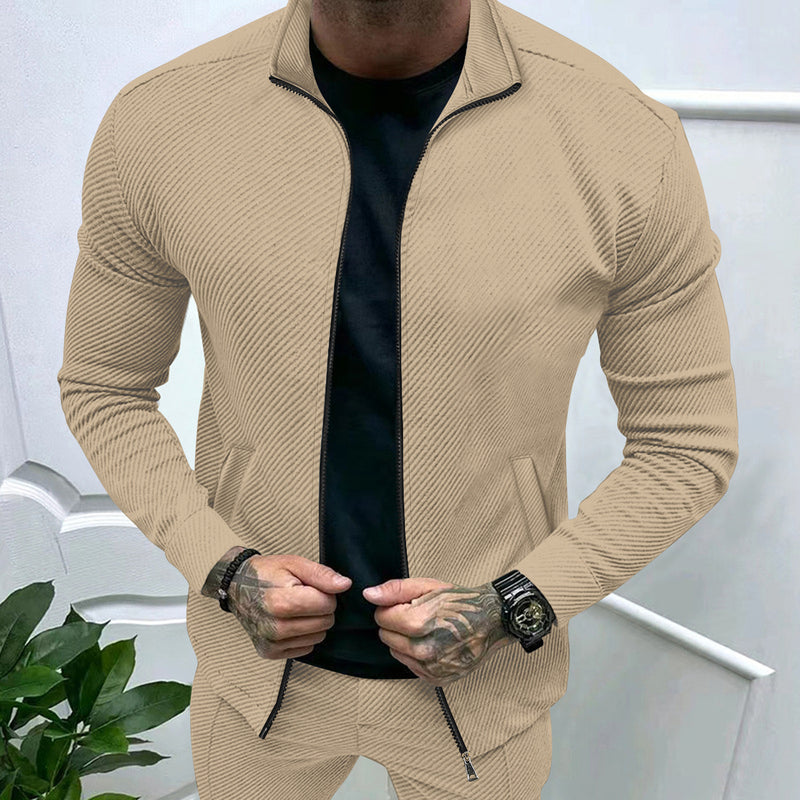 Men's Twill Jacquard Long Sleeve Slim Fit coat