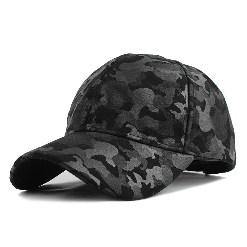 Camouflage suede baseball cap