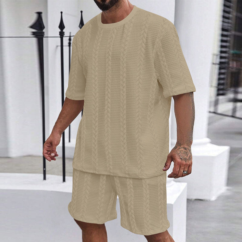 Fashion Shorts Sports Knitted Men's Suit