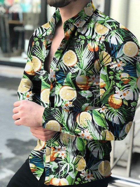 Men's printed floral shirt