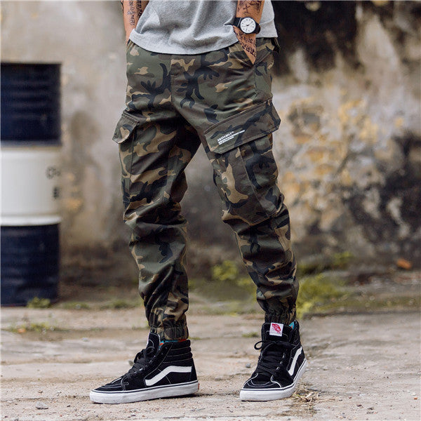 Mens Jogger Harem Pants Street Style Camouflage Slim Fit Trousers