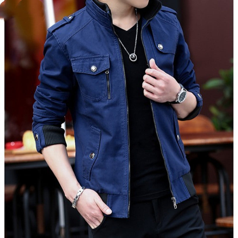 Slim-fit stand-collar jacket youth casual jacket