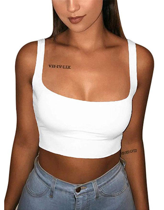 Sexy Women's Solid Strap Vest Top