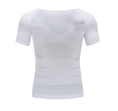 Male Chest Compression T-shirt Fitness Hero Belly Buster Slimming t-shirt