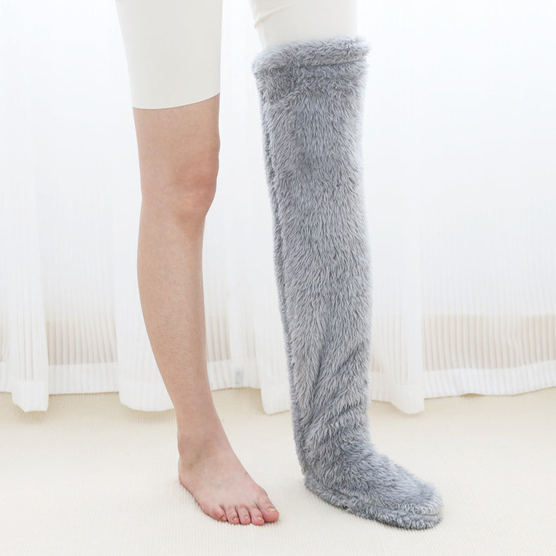 Over Knee High Fuzzy Long Socks Winter Warm Cold Leg Knee Joint Cold-proof Stockings