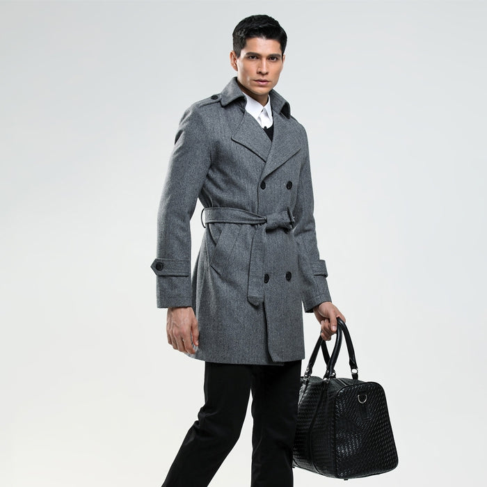 Men's Slim Woolen Coat Plus Size