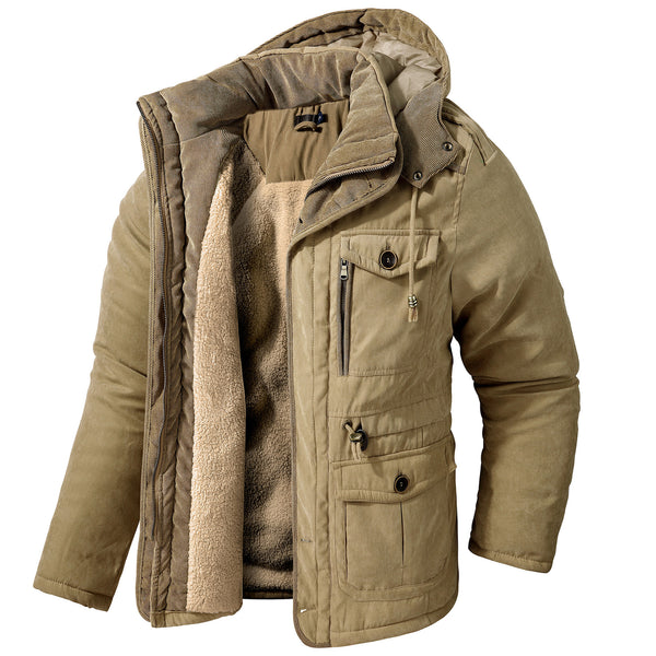 Men's Plus Size Lambswool Hooded Cotton Jacket