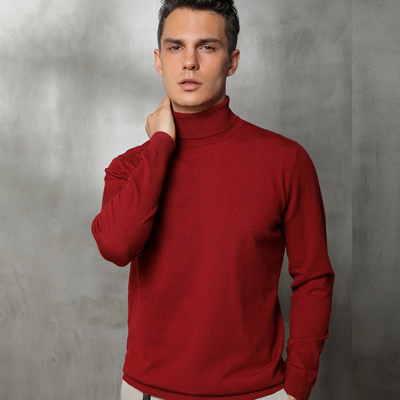 Maglione a collo alto da uomo slim trend studentesco