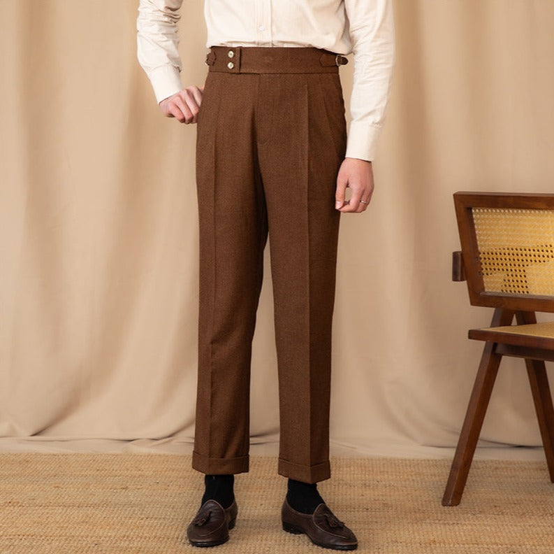 Gstaad Double Pleated Straight Fit Trousers